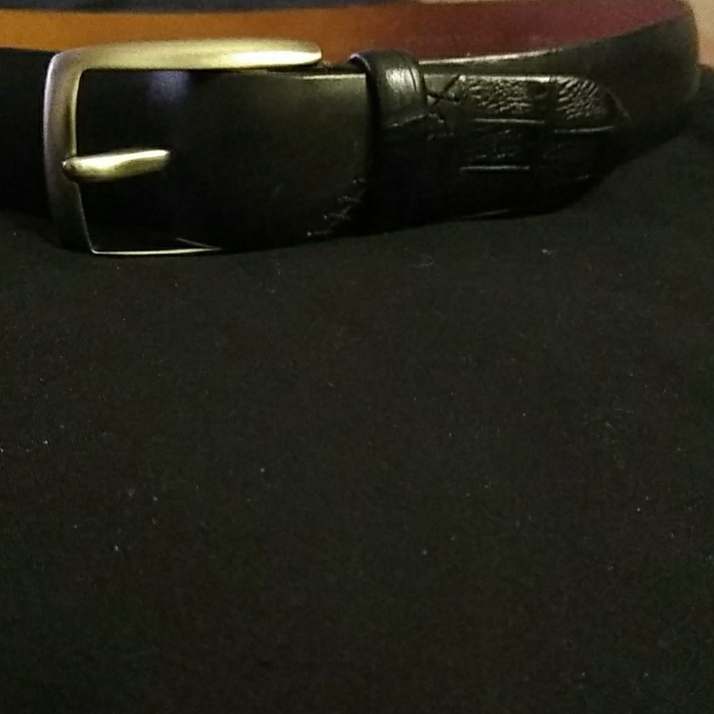 Stefano piazza Mens black leather belt
